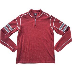 Kühl Merino Wool Long Sleeve Quarter-Zip Pullover Shirt Red size L Mens Outdoor